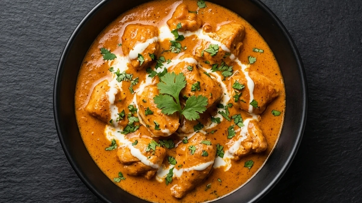 Creamy butter chicken curry at Golden Curry, Indian restaurant on McPhillips Street, North Winnipeg